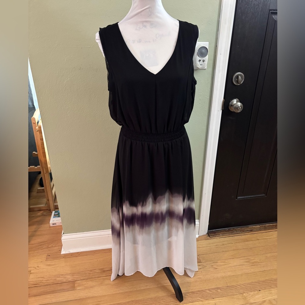 Simply Vera Vera Wang Black and Purple Sleeveless Maxi Sundress